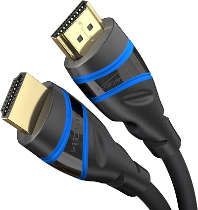 KabelDirekt HDMI 2.1b Cable 1m 8K 10K 4K 144Hz Ultra High Speed for PS5 Xbox PC
