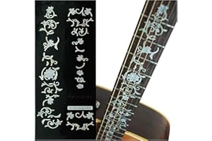 INLAYSTICKERS Jockomo Oriental Flower White Pearl Guitar Inlay Sticker