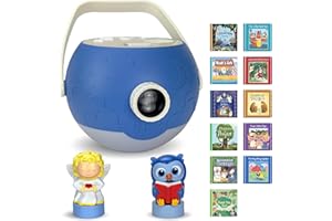 Luna StoryTime Kids Book Projector – 6 Bible & 5 Classic Read-Aloud Stories, 10 Songs & Night Light & Soothing Dream Music | Children Ages 3+ Storytime Projector for Kids & Toddler | Toys, Owl & Angel