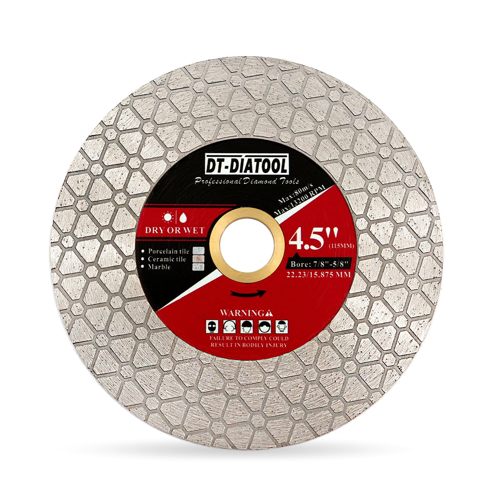 DT-DIATOOL Diamond Disc 115mm for Porcelain Tile Ceramic Marble Artificial Stoneware Edge Grinding Cutting Disc