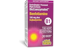 Natural Factors BioCoenzymated Benfotiamine B1 150 mg plus Thiamine Diphosphate, 30 capsules