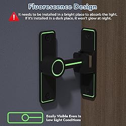 XOOL Luminous Barn Door Lock Latch, 90 & 180 Degree