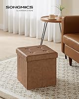 SONGMICS MAZIE Storage Ottoman 38 cm Folding Foot Rest 43 L Brown LSF030K51 view 2
