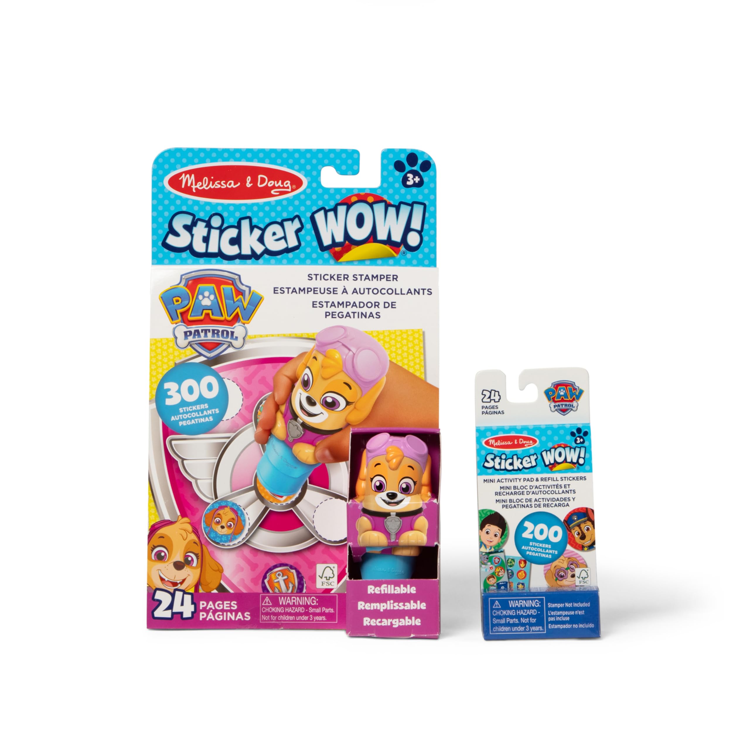 Photo 1 of Melissa & Doug Sticker Wow!™ PAW Patrol Skye Bundle: 24-Page Activity Pad, Sticker Stamper, 500 Stickers, Mini Pad, Arts and Crafts Fidget Toy Collectible Character