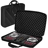LVKAYCE Hard Case Compatible with Pioneer DJ Controller DDJ-FLX4/DDJ-400/DDJ-SB2/DDJ-200/DDJ-SB3/DDJ-RB Protective Carrying Storage Bag,Black(S-20.8 x 14.5 x 3.5 Inch)