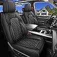 DuDuWang Car Seat Cover Custom Fit for Dodge Ram 1500 2500 3500 2002-2024 Faux Leather Seat Cover Set Compatible with Crew Quad Regular Cab Pickup Truck Cushions (Black, Front Seat)