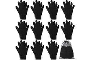 Cooraby 12 Pairs Winter Magic Gloves Stretchy Warm Knit Gloves with Mesh Storage Bag for Men or Women