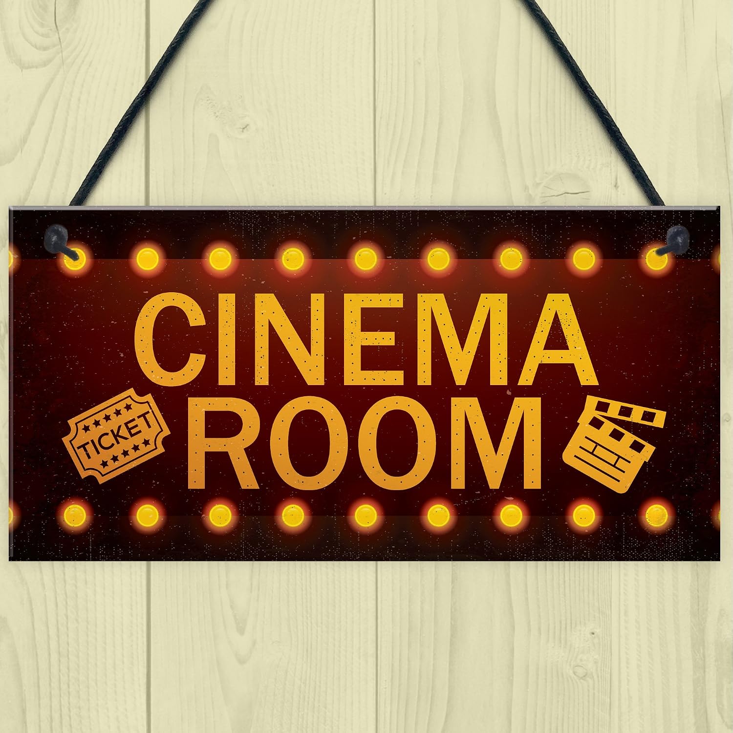 Red Ocean Cinema Room Home Theatre Gift For Mum Dad Man Cave Den Family Room Wall Plaque Gift - Image 3