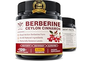 ENVYCURE Berberine Supplement Organic 1500mg with Ceylon Cinnamon Bitter Melon & Banana Leaf, Berberine HCL Complex Supplements and Botanical Extract for Immune Support & Body Management, 120 Veggie Capsules