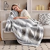 Bearhug Heated Blanket 6 Heat Settings Electric Blanket, 4-Hour Auto Shut-Off, Luxurious Faux Fur & Sherpa Dual-Sided Heated Throw, Machine Washable, 50 x 60 Inches, Gift-Ready Elegant Packaging