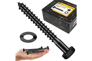 Mywish (50Sets) 3/8" x 3" Lag Bolts, 304 Stainless Steel 3/8 inch Lag Screws Bolts for Wood, Heavy Duty Hex Head with Flat Wa