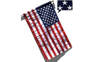 US Flag Factory - 2.5x4 FT American Flag (Sleeved) (Embroidered Stars, Sewn Stripes) - Outdoor SolarMax Nylon - 100% Made in America