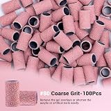 MelodySusie 100 Pcs Nail Drill Bits Sanding Bands 80 Grit for Acrylic Gel view 4
