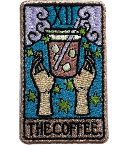 MEIYSTICK Coffee & Books Embroidery Patch - 3 Inch Iron-On Or Sew-On, Floral Bookish Design Gift For Readers