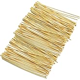 PINGEUI 1000 Pieces Gold Flat Head Pins 2 Inch Straight Eye Pins Jewelry Making, Metal Jewelry Making Pin DIY Heads for Craft Earring, Bracelet, Necklace, Pendant
