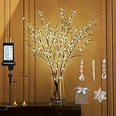Fudios Lighted Branches Plug in 32IN 200 LED Mantle Winter Decor, Brown Twig Branch Lights for Christmas Holiday Party Indoor Outdoor