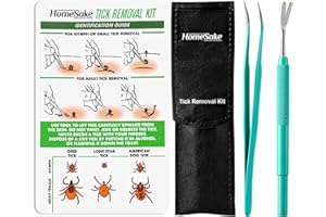 Tick Remover Tool & Tweezer Set for Dogs, Cats & Humans – Stainless Steel Tick Removal Kit with Storage Pouch & Free Tick ID 