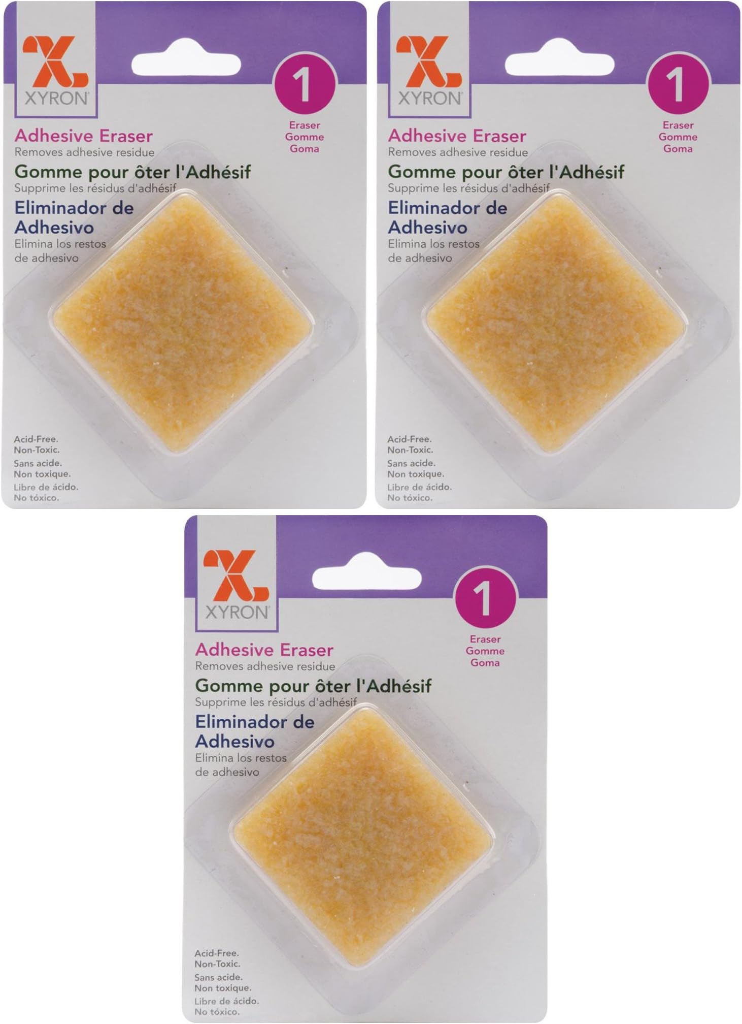 3-Pack - Xyron Adhesive 2 Inch by 2 Inch Eraser