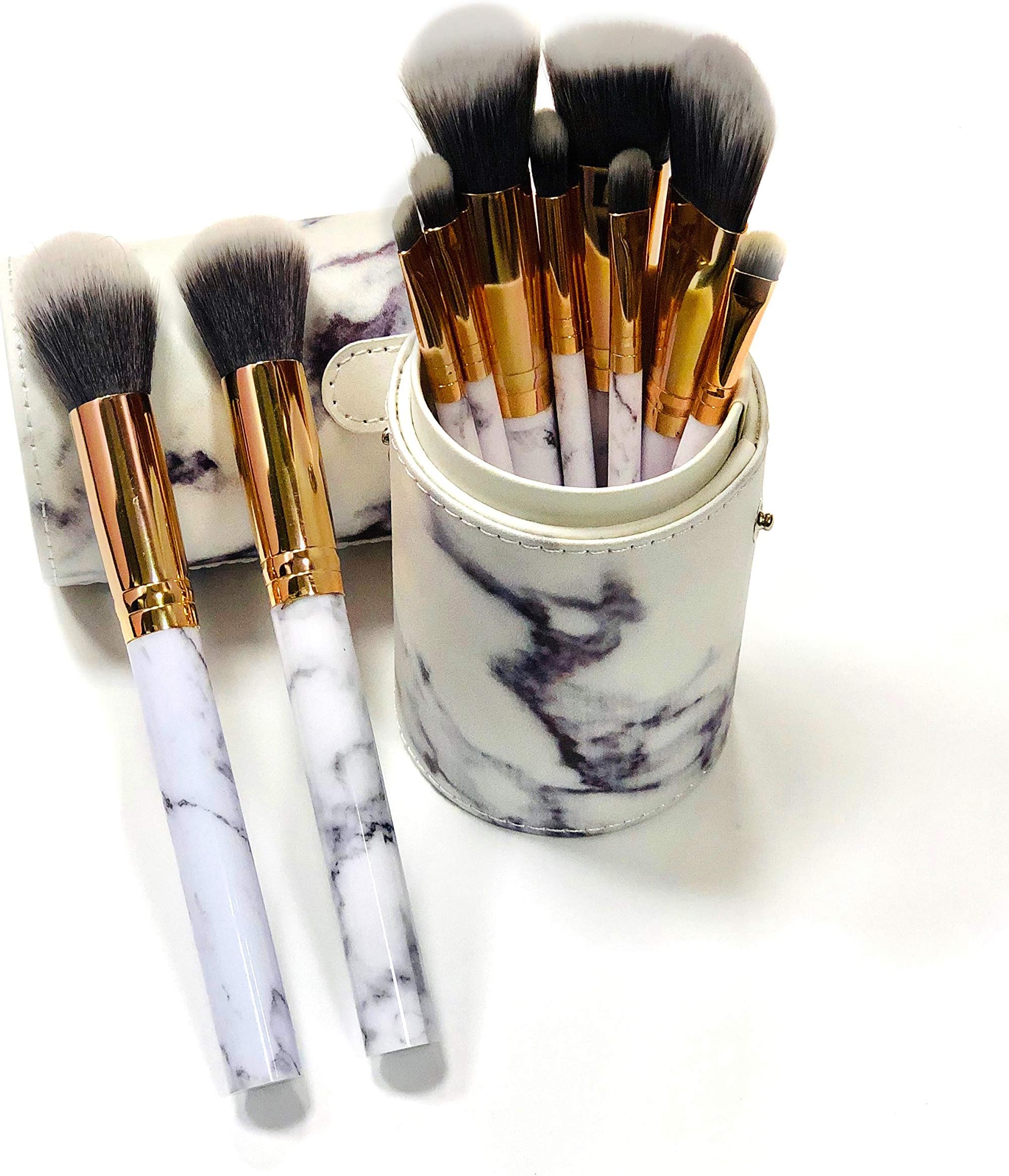Makeup Brush Set Beauty Kit Blending Eyeshadow Eyeliner, Blush, Shadow, Lip Eyebrow Face Contour Make Use as Beauty Blender Women & Men Wet & Wild 10PC with Case Precision Perfect Salon Up 10 Brushes