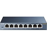TP-Link 8 Port Gigabit Ethernet Network Switch | Ethernet Splitter | Sturdy Metal w/ Shielded Ports | Plug-and-Play | Traffic Optimization | Unmanaged (TL-SG108)