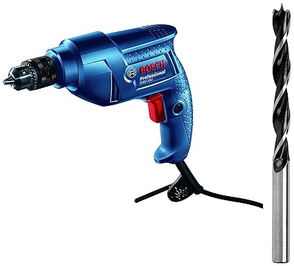 Bosch 06011A95F1 GBM 350 Professional Drill with Bosch 3pcs Wood Drill Bit Set