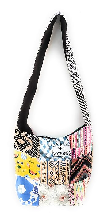 SUVASANA Unisex Cotton Handicraft Rajasthani Jaipur Bohemian Art Sling Bag (Multicolour)