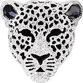 YYBONNIE Vintage Black Enamel CZ Spotted Leopard Head Brooch Rhinestone Animal Broach Pin Lapel Pin Badge Corsage Suit Jewelry for Men Women