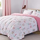 SLEEP ZONE Kids Bedding Twin Comforter Set - Super Soft & Cute Printed 2-Piece Comforter Set All Seasons for Boys, Girls, Fade Resistant, Machine Washable, Princess Castle