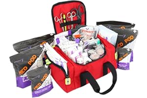 LIGHTNING X PRODUCTS Lightning X Value Compact Medic First Responder EMS/EMT Stocked Trauma Bag w/Basic Fill Kit A - RED