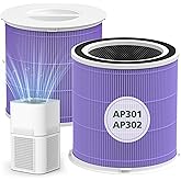 AP301 AP302 HEPA filter Replacement, ONLY for Dayette AP301 AP302 Air Purifier, HEPA and More Carbon Particles, Pets Odors filter