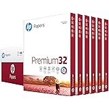 HP Papers Printer Paper, Premium32, 8.5x11, Letter, 32lb Paper, 100 Bright - 6 Packs / 1,500 Sheets - Presentation Paper (113