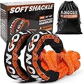 MONGOLIK 2PCS Synthetic Soft Shackle Rope 3/4 x 23in (66000LBS Breaking Strength) Shackles Recovery Tow Shackles for Off-Road, Towing, Marine, Rigging (Orange)