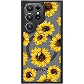 FUNMIKO for Samsung Galaxy S25 Ultra Case Wireless Charging & Military-Grade Protection - Trendy Flower Design for Women Girls, Matte Phone Cover with Shockproof Corners - Vibrant Sunflowers