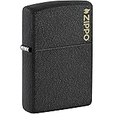Zippo Classic Black Crackle Logo Pocket Lighter