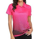 Little Beauty Women's Golf Polo Shirts Short Sleeve Moisture Wicking Tennis Athletic Shirt with 3 Button