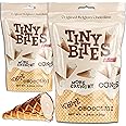 Tiny Bites - Crispy Mini Waffle Cones Treats - Premium Belgian Chocolate, 4.24 oz Bag (Pack of 2) - Delicious Variety of Flavors, Perfect Snack, Dessert, or Ice Cream Topping (2 Pack, White Chocolate)