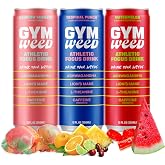 GYM WEED Focus Energy Drink, Sour &amp; Sweet, Caffeine &amp; Adaptogens, 12pk | KSM-66 Ashwagandha, Lion's Mane, L-Theanine, 200mg Green Tea Caffeine, Naturally Sweetened, No Sucralose/Aspertame, Non GMO