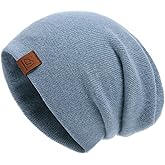 jaxmonoy Slouchy Knit Beanies Winter Hats for Women Men Soft Warm Reversible Slouch Cuffed Skull Knitted Beanie Cap
