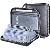 YUHAN PRETTY Credit Card Holder Wallet Large Leather Passport Case 42 Card Slots