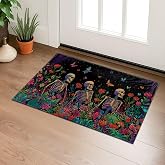 SIMFEP Colorful Skeleton Garden Indoor Door Mat, Welcome 29.5