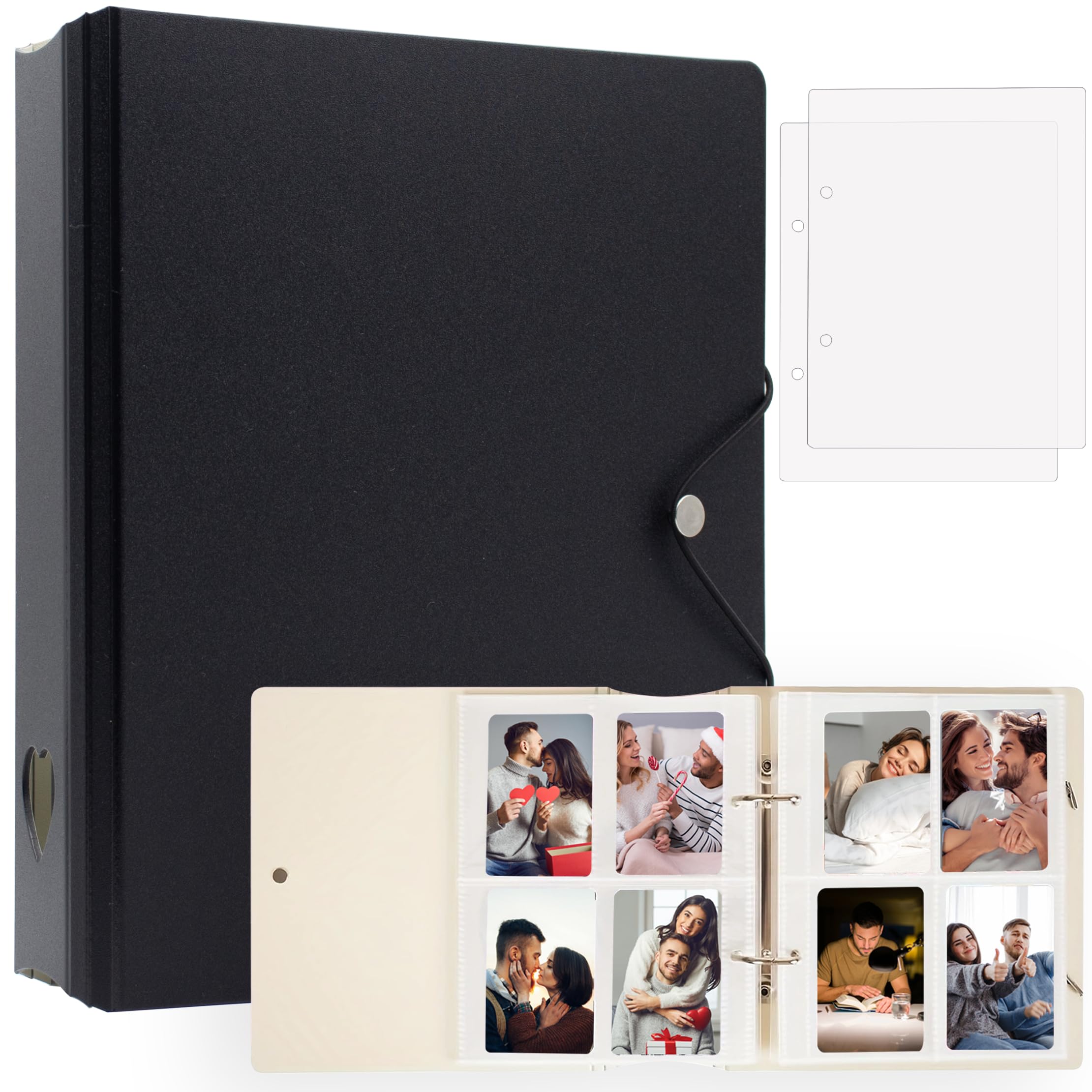 200 Pockets Photo Album for Fujifilm Instax Mini 11 12 9 8+ 8 7+ LiPlay Film, Photocard Binder for Polaroid SnapTouch PIC-300 Z2300 Photo Printer, 2x3 Photo Book for Kpop Card (Black)