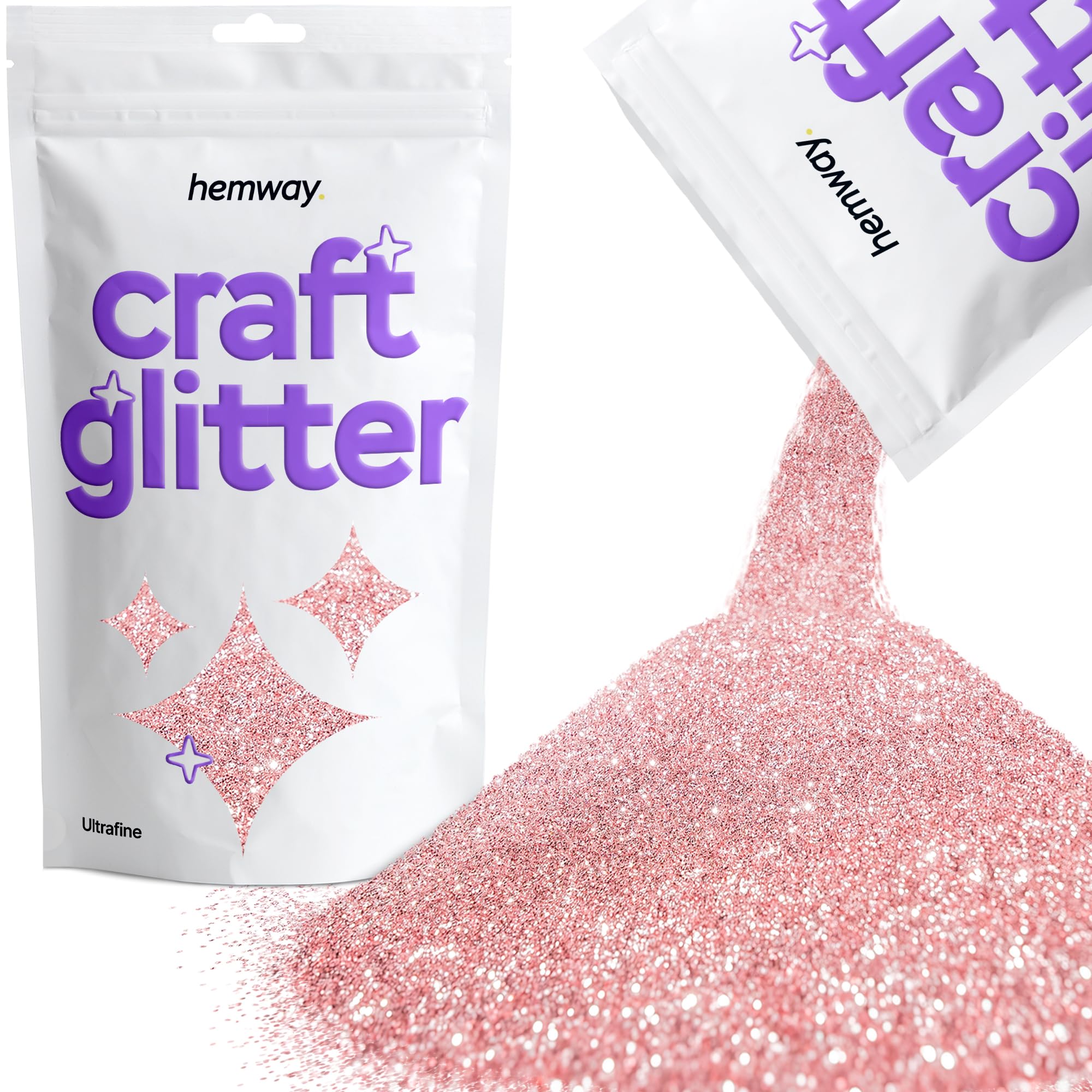 Hemway Craft Glitter Light Rose Gold 100g Ultrafine Glitter for Crafts, Resin, Cosmetic, Nail, Face, Body, Festival, Tumblers, Art, Candle, Crafting โ image 1