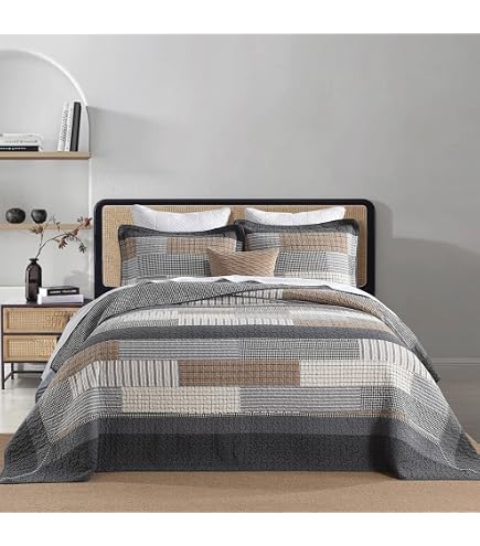 Chenille Patchwork Bedspread Full/Queen - Jewel Tone Cotton Trellis Pattern
