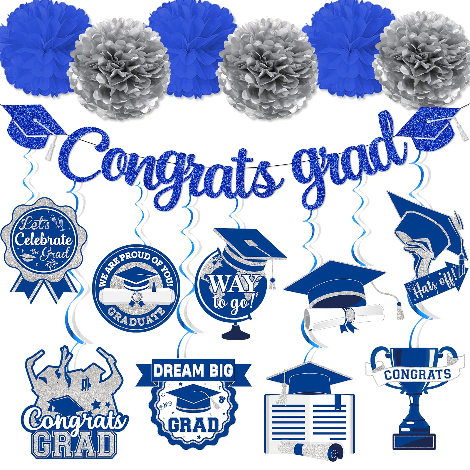 Photo 1 of . 6H-congrats grad blue41125 Toys & Games›Party Supplies›Decorations›Banners