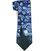 ASVP Shop Starry Night Art Tie – Van Gogh Painting Necktie for Men | Artistic Gift for Teachers, Artists & Museum Lovers