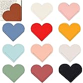 AMDBHC 12 Pcs Bookmark Cute Bookmarks Leather Heart Book Marks for Women Men Kids Book Lovers Page Markers for Reading Teacher Students Appreciation Gifts School Office Supplies, 12 Colors
