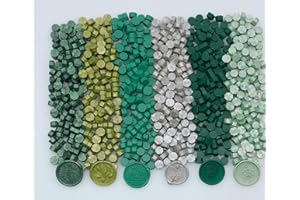 ONWINPOR 600Pcs Wax Seal Beads, Sage Green Sealing Waxs Bead for Waxseal Stamp, Pine Green Waxing Sealbead Set with 6 Colors Perfect for Gift Sealings, Lettersealing, Envelopesealing (Green)