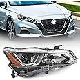 Huray Halogen Headlight Assembly Fit for Nissan Altima 2019-2022 RH Projector Headlamp w/o Bulbs OE Style Replacement for NI2503265 Right Passenger Side