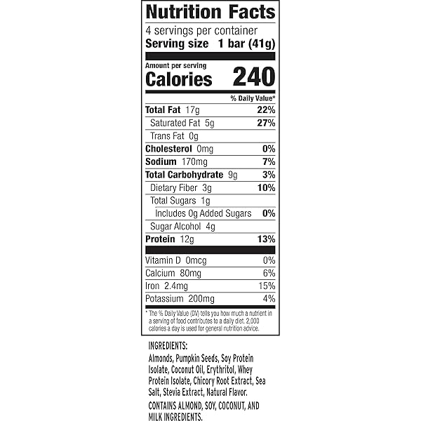 :RATIO KETO FRIENDLY CRUNCHY BARS, COCONUT ALMOND, GLUTEN FREE SNACK, 4 CT
