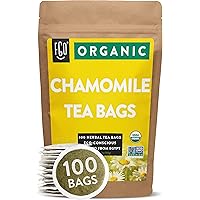 FGO Organic Chamomile Tea, Eco-Conscious Tea Bags, 100 Count